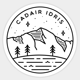 Cadair Idris, Wales Emblem - White Sticker